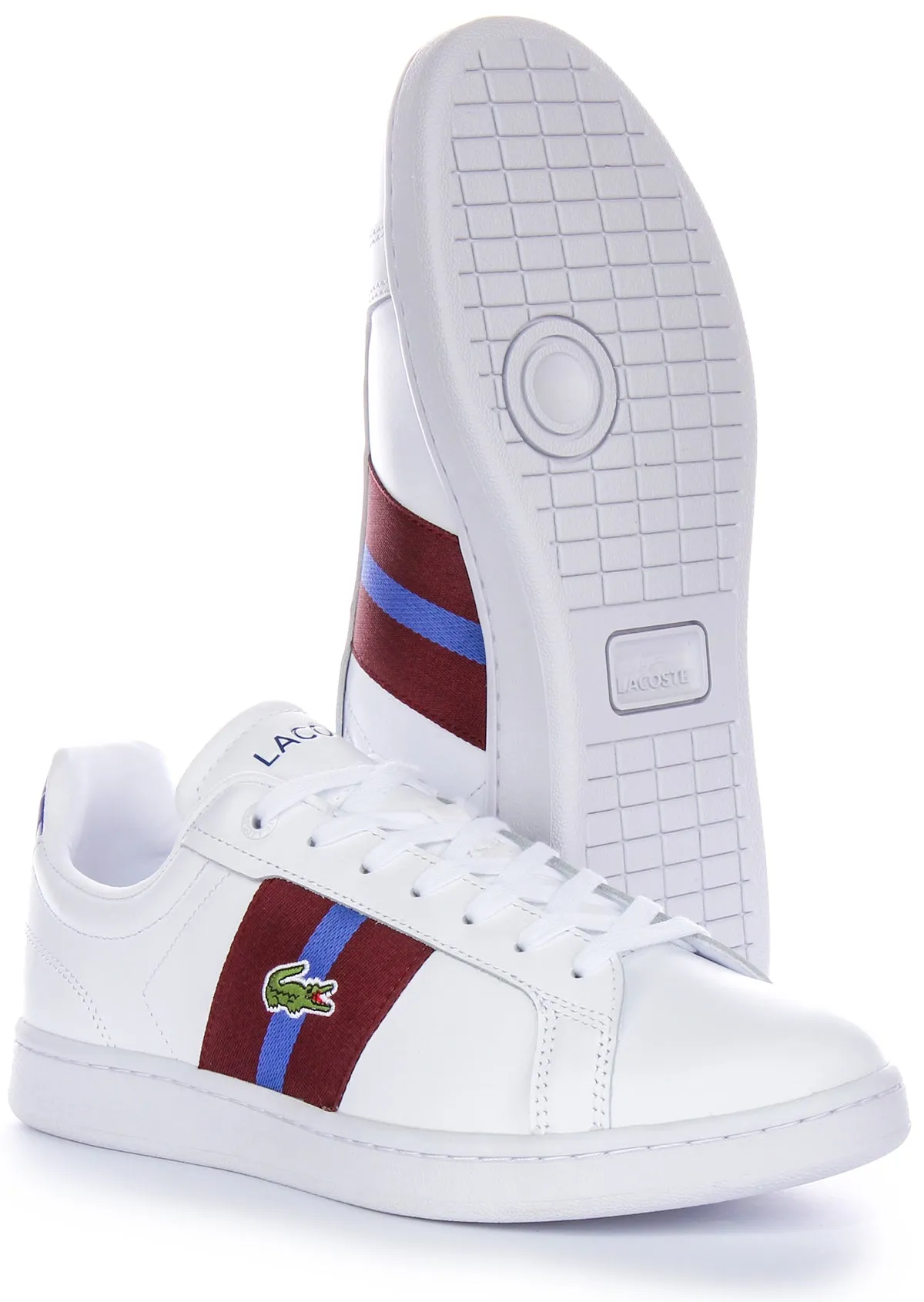 Natural Step Lacoste Carnaby Pro CGR In White Burgundy For Men