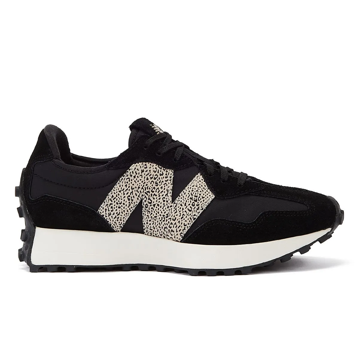 New Balance 327 Womens Animal Print Black Trainers Fashion-forward flair