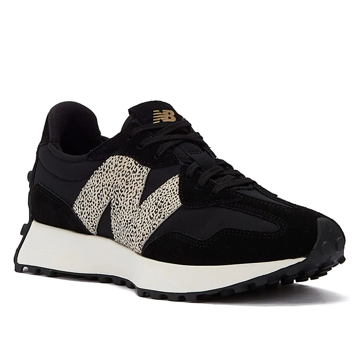 New Balance 327 Womens Animal Print Black Trainers Fashion-forward flair