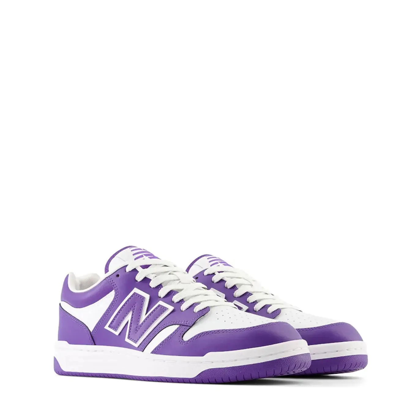 New Balance 480 Trainers White / Prism Purple Structured