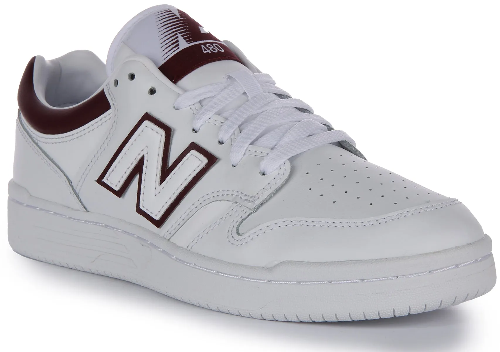 Running Habit New Balance BB 480 LDB In White Maroon For Men