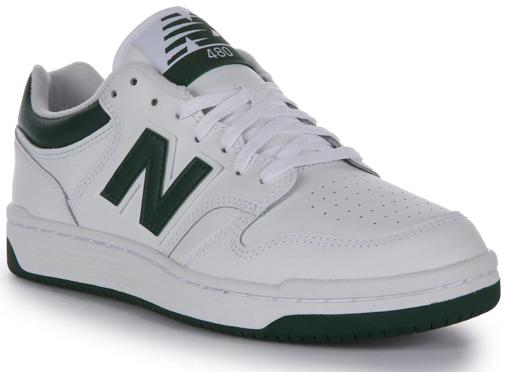 Neutral Arch foot mobility New Balance BB 480 LNG In White Green