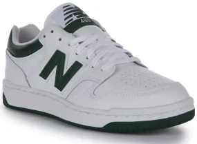 New Balance BB 480 LNG In White Green Work Ready