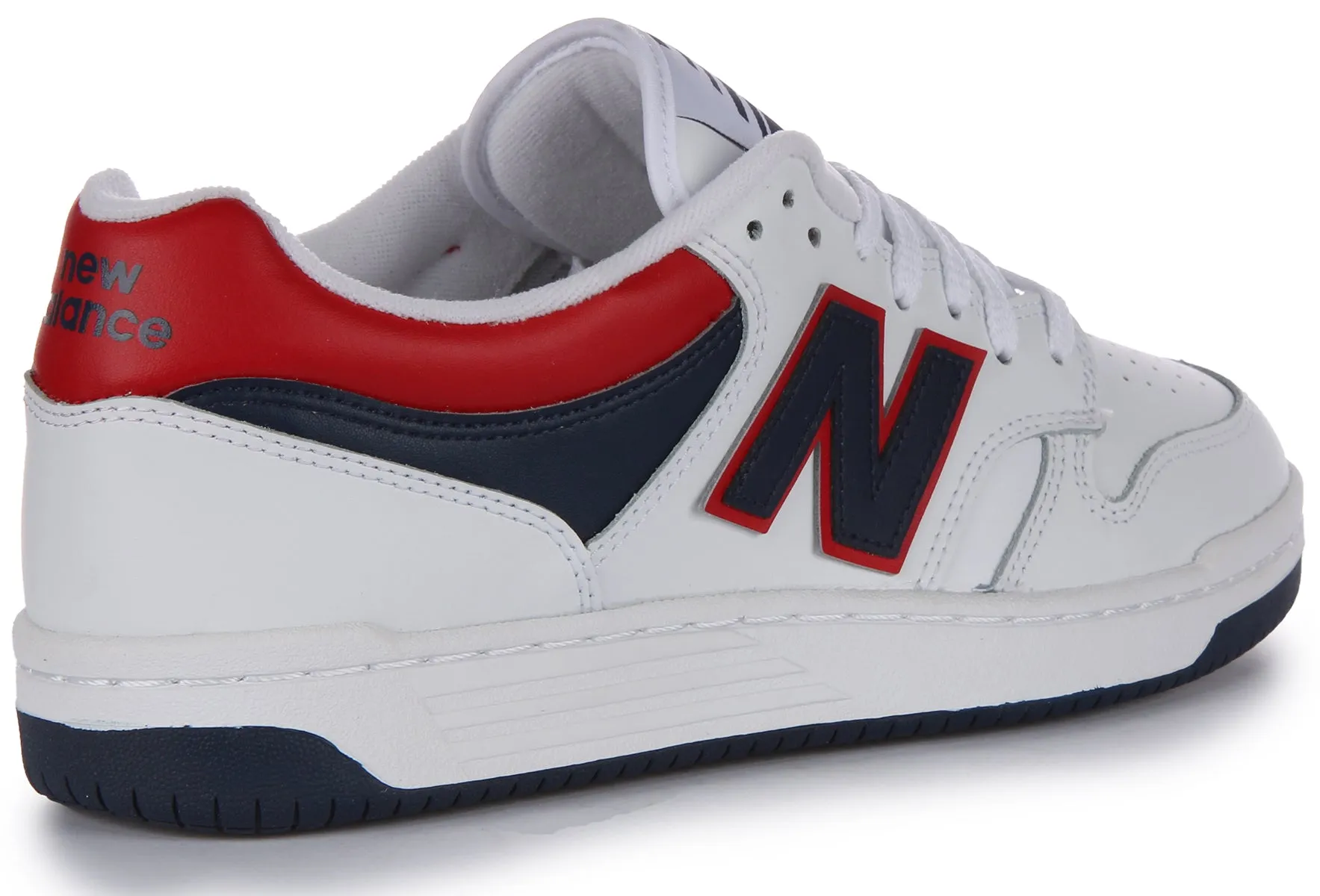 New Balance BB 480LNR In White Navy Red Travel Friendly