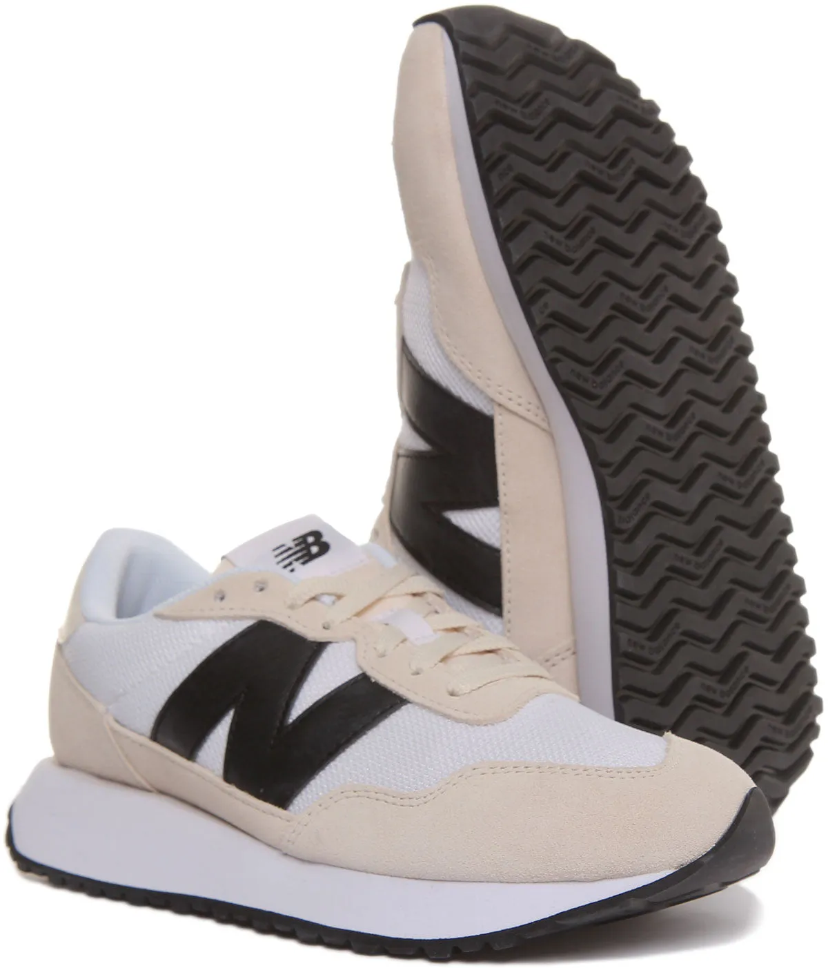 New Balance Ms237 In White Black Dry Step Tech