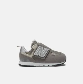 Unbeatable flexibility NEW BALANCE NW574GR Rain Cloud Silver Metallic Infant (LF)