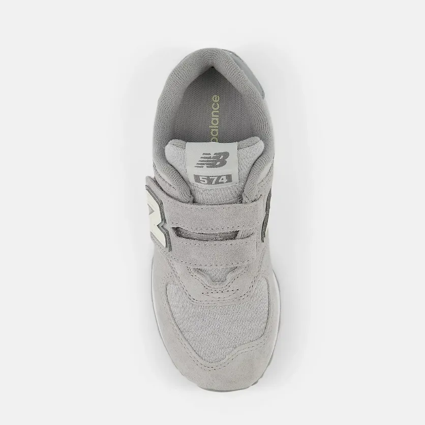 NEW BALANCE PV574GBG Hook & Loop Velcro Concrete Angora Kids (LF) Luxe support