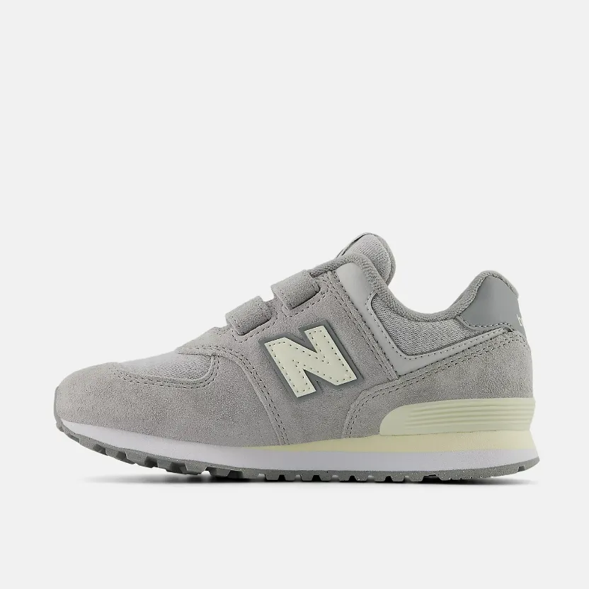 NEW BALANCE PV574GBG Hook & Loop Velcro Concrete Angora Kids (LF) Luxe support