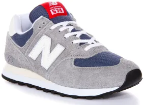 New Balance U574 GWH Trainers In Grey Blue Classy flair