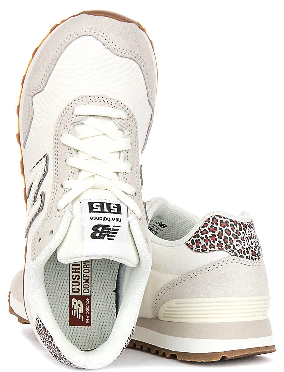 New Balance WL515 SO3 In White Leopard For Women Grip Traction