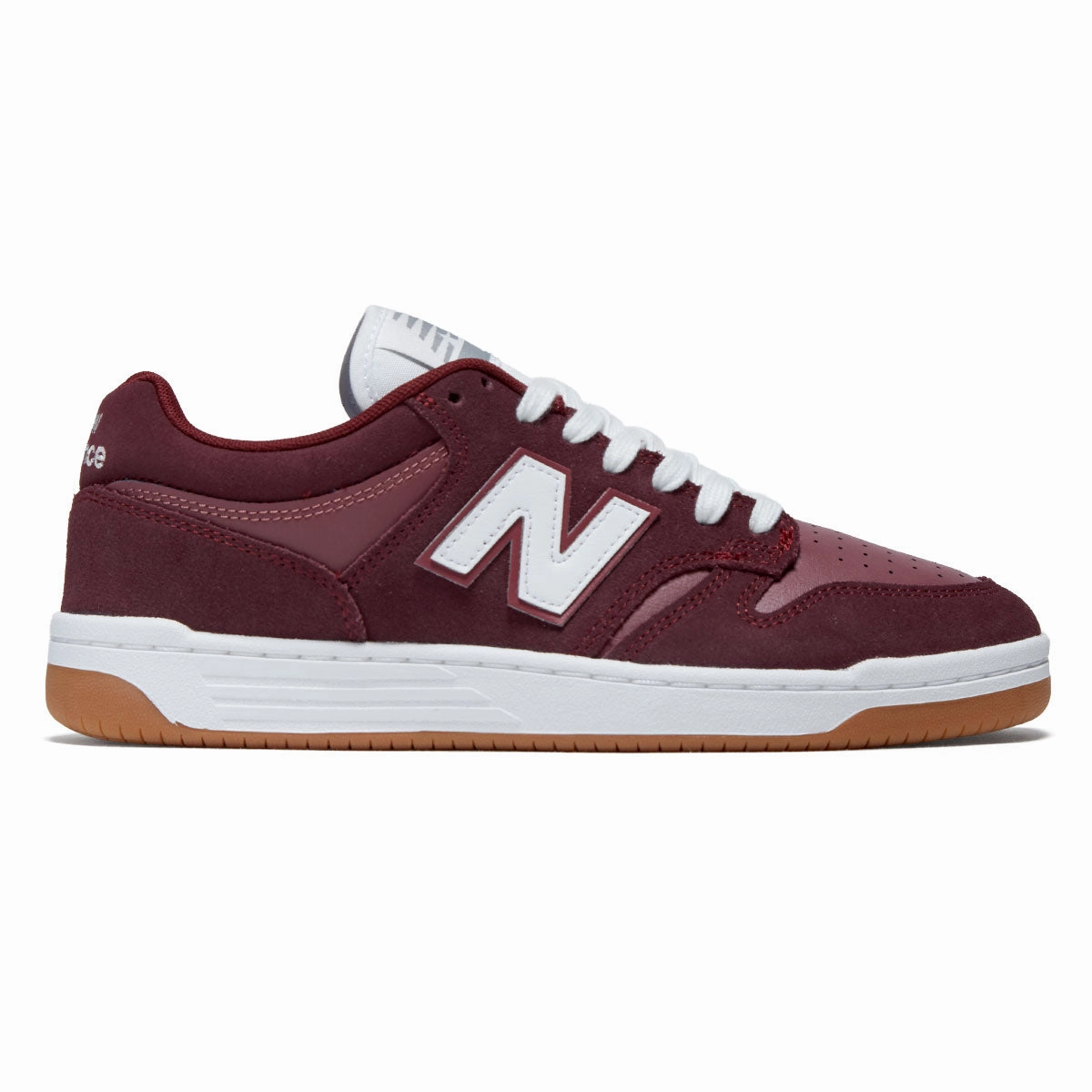 On The Move Fit New Balance 480 Shoes - Monarch Burgundy/White