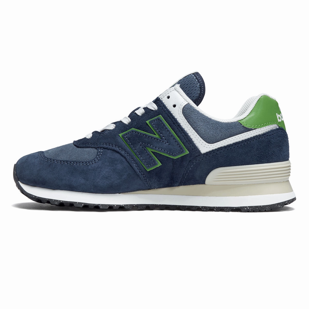 New Balance 574 Shoes - Navy/Alpine Green Checked Design