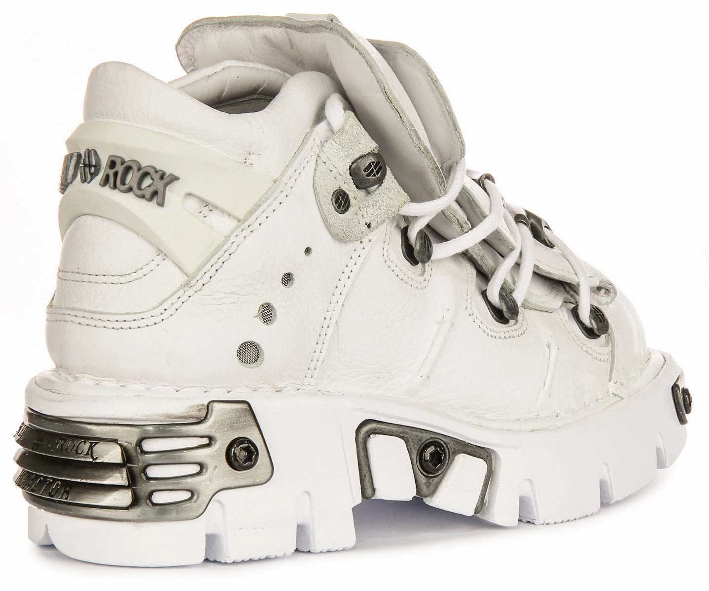 Newrock 106 Reactor Boots In White Leather Trail Balance Boots