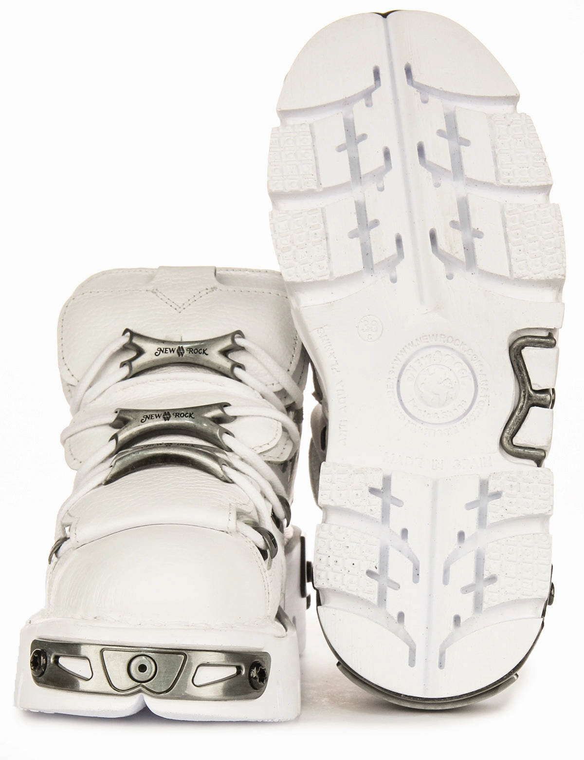 Newrock 106 Reactor Boots In White Leather Trail Balance Boots