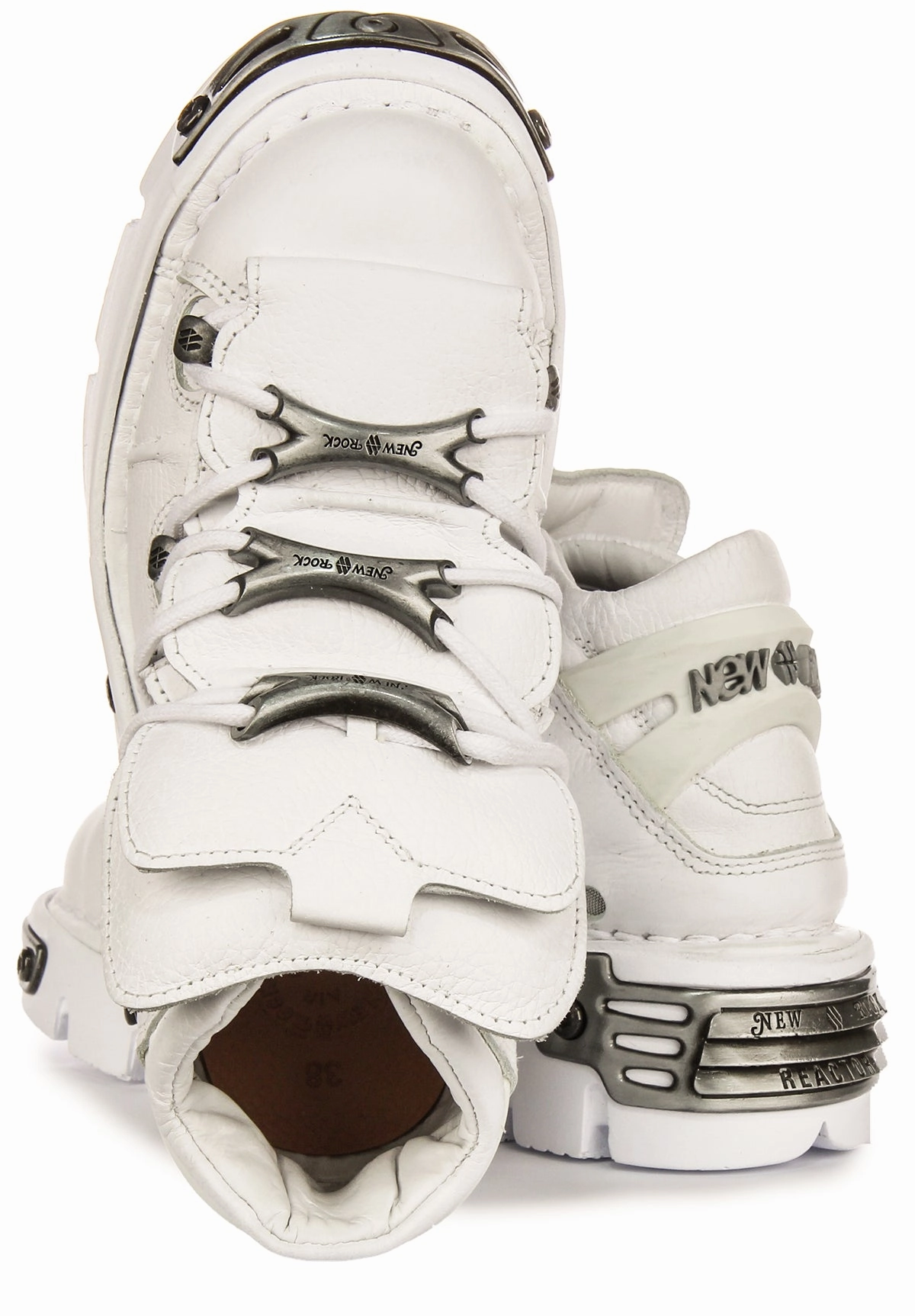 Newrock 106 Reactor Boots In White Leather Trail Balance Boots