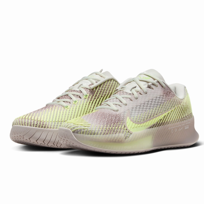 Nike Court Air Zoom Vapor 11 Premium Women Hard Court Tennis Shoes - Phantom/Barely Volt-Platinum Violet Non Slipping Ability Performance Design Quality