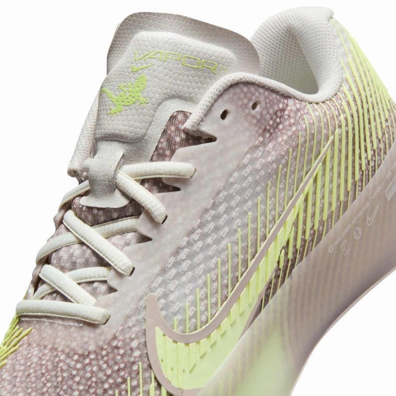Nike Court Air Zoom Vapor 11 Premium Women Hard Court Tennis Shoes - Phantom/Barely Volt-Platinum Violet Non Slipping Ability Performance Design Quality