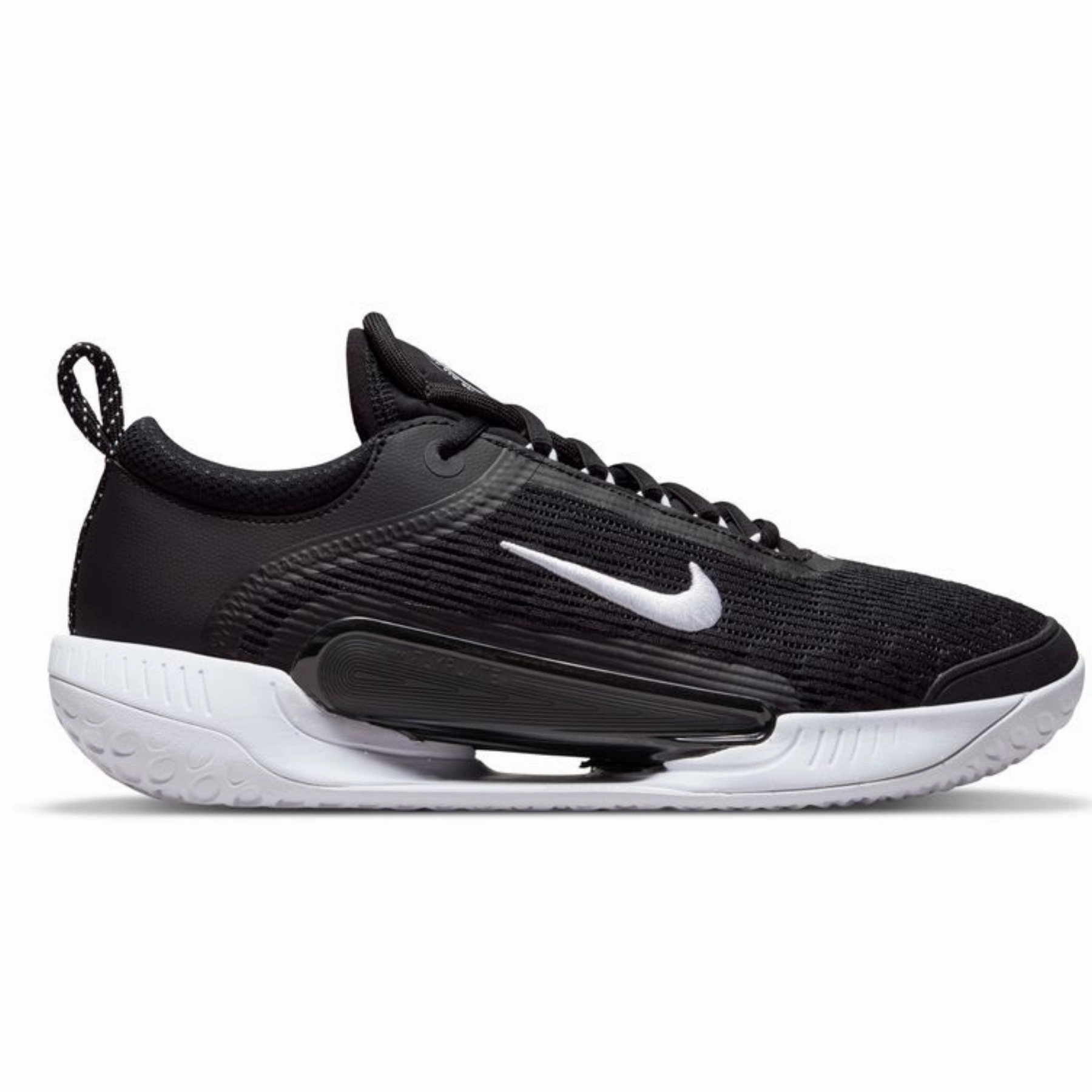 Nike Court Zoom NXT Men Hard Court Tennis Shoes - Black/White Stretch - Enabled Upper Features