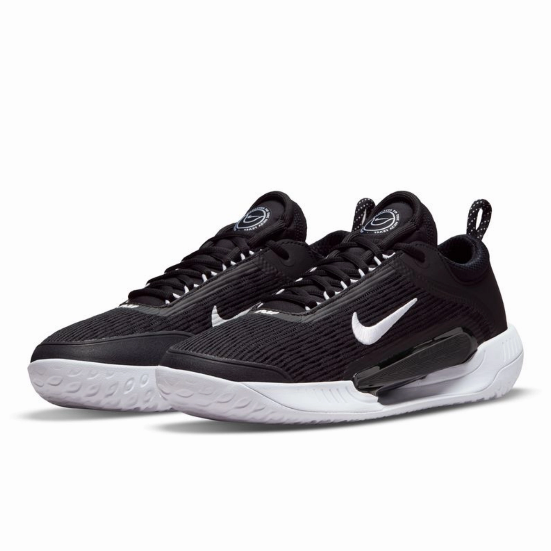 Nike Court Zoom NXT Men Hard Court Tennis Shoes - Black/White Stretch - Enabled Upper Features