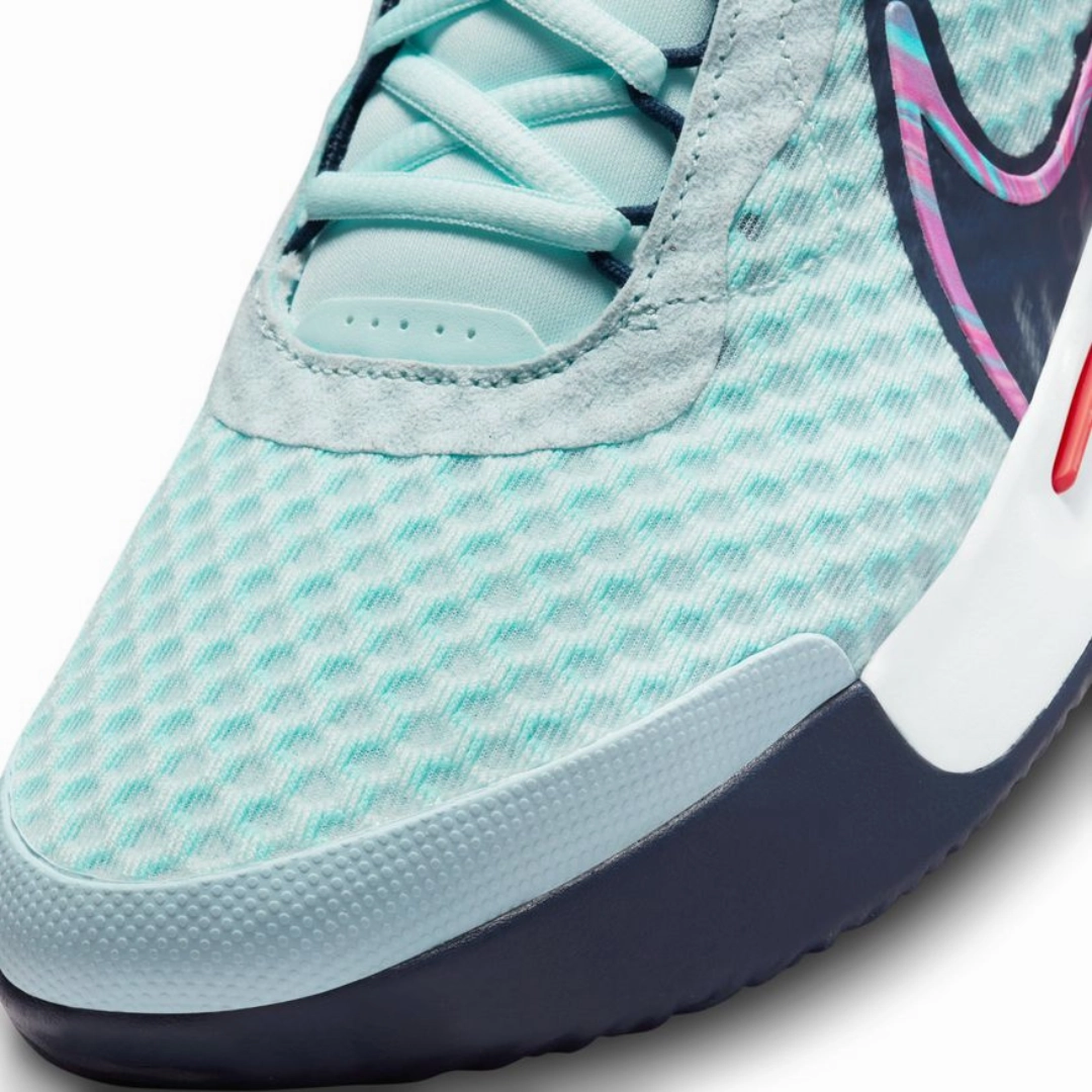Nike Court Zoom Pro Glacier Blue Midnight Navy White Men's Hard Court Tennis Shoes Heel Foam