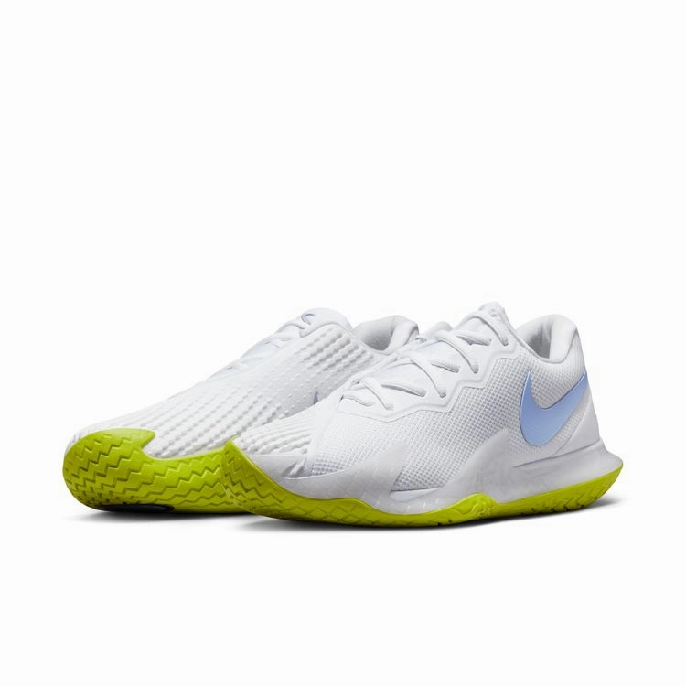 Nike Court Zoom Vapor Cage 4 Rafa Men Hard Court Tennis Shoes -  White/Cobalt Bliss-Bright Cactus Dry Comfort