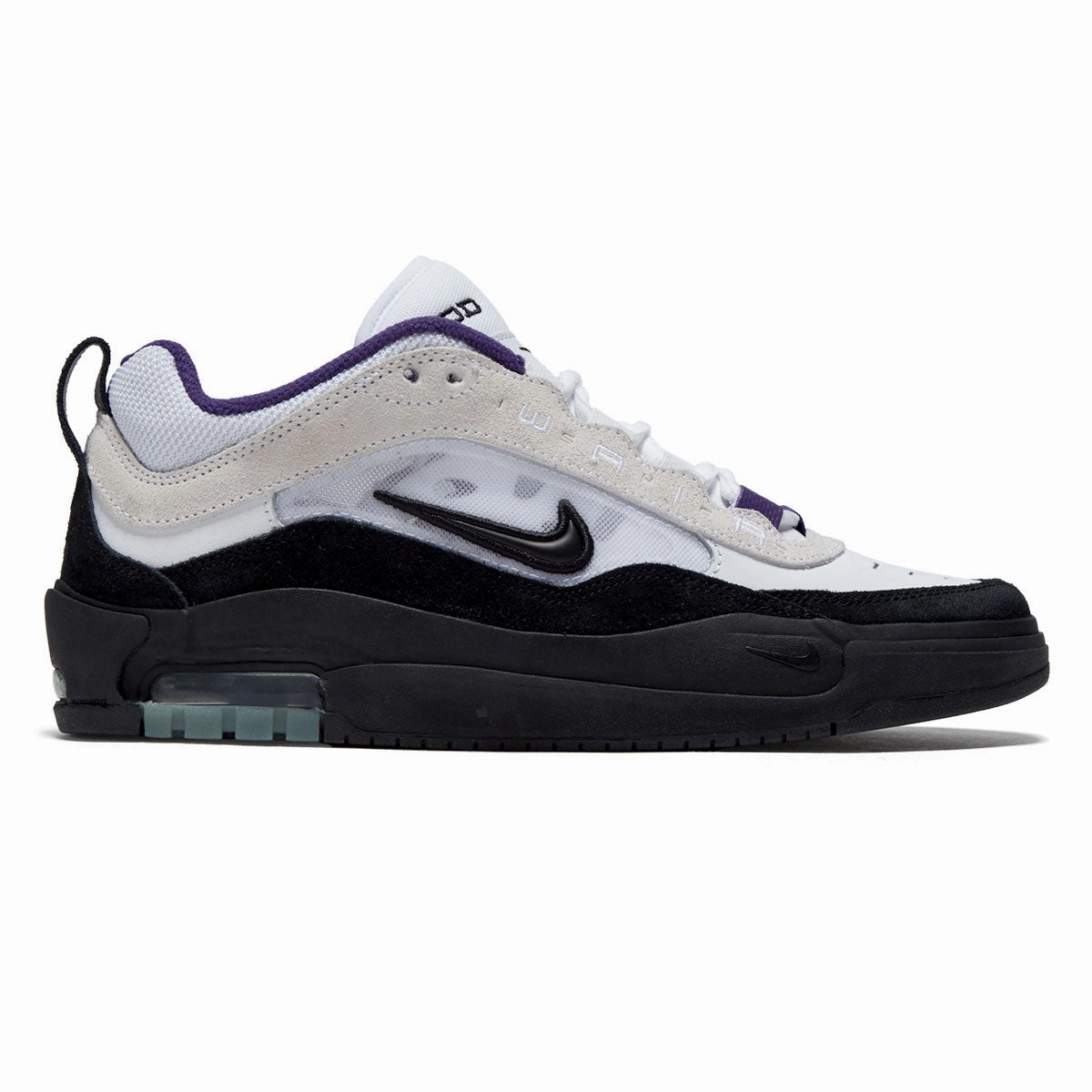 Nike SB Air Max Ishod Shoes - White/Black/Court Purple/Black Comfort Performance