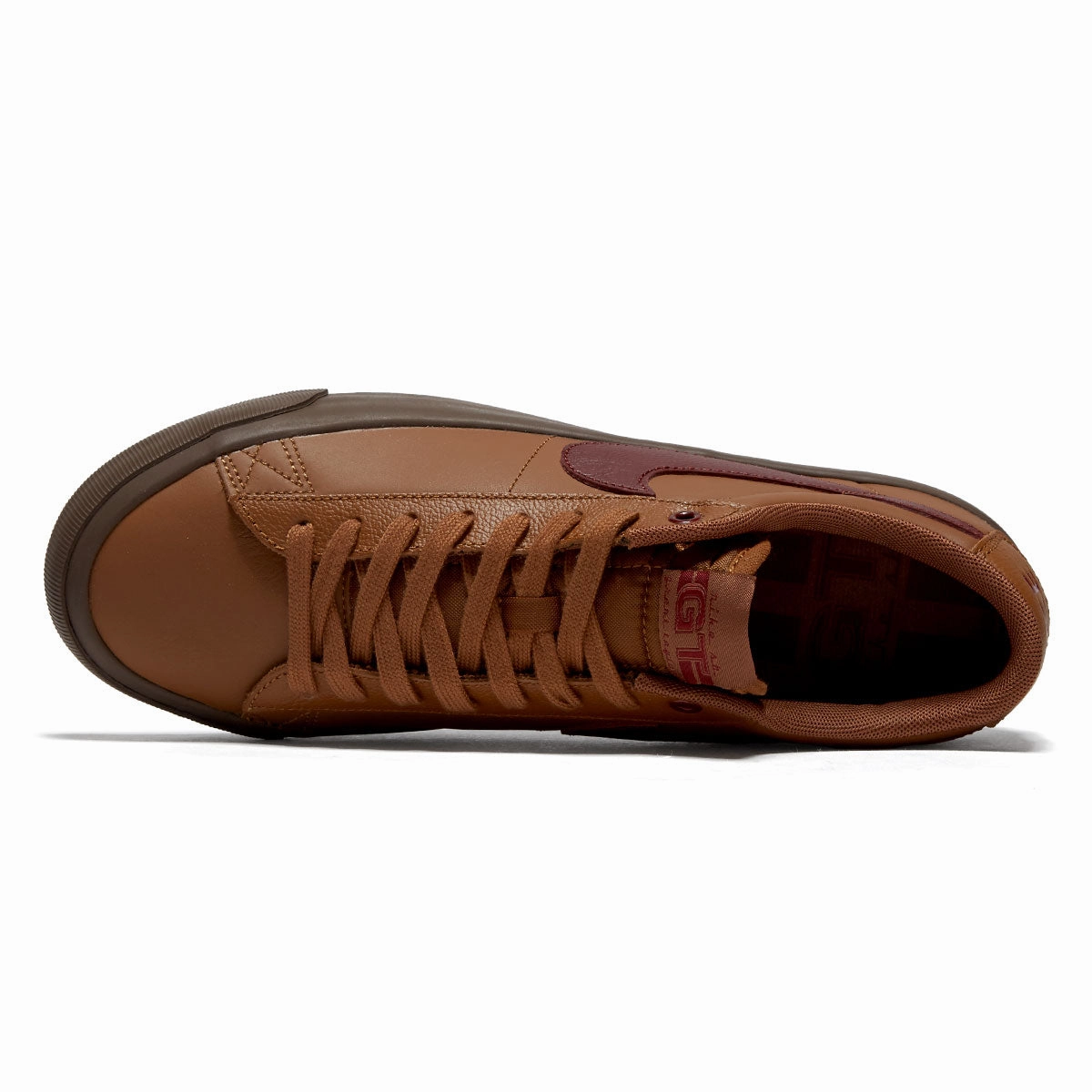 Nike SB Blazer Low Pro GT Shoes - Light British Tan/Dark Team Red Lightweight Comfort