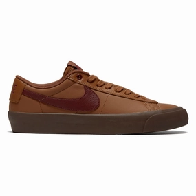 Nike SB Blazer Low Pro GT Shoes - Light British Tan/Dark Team Red Streamlined Shape