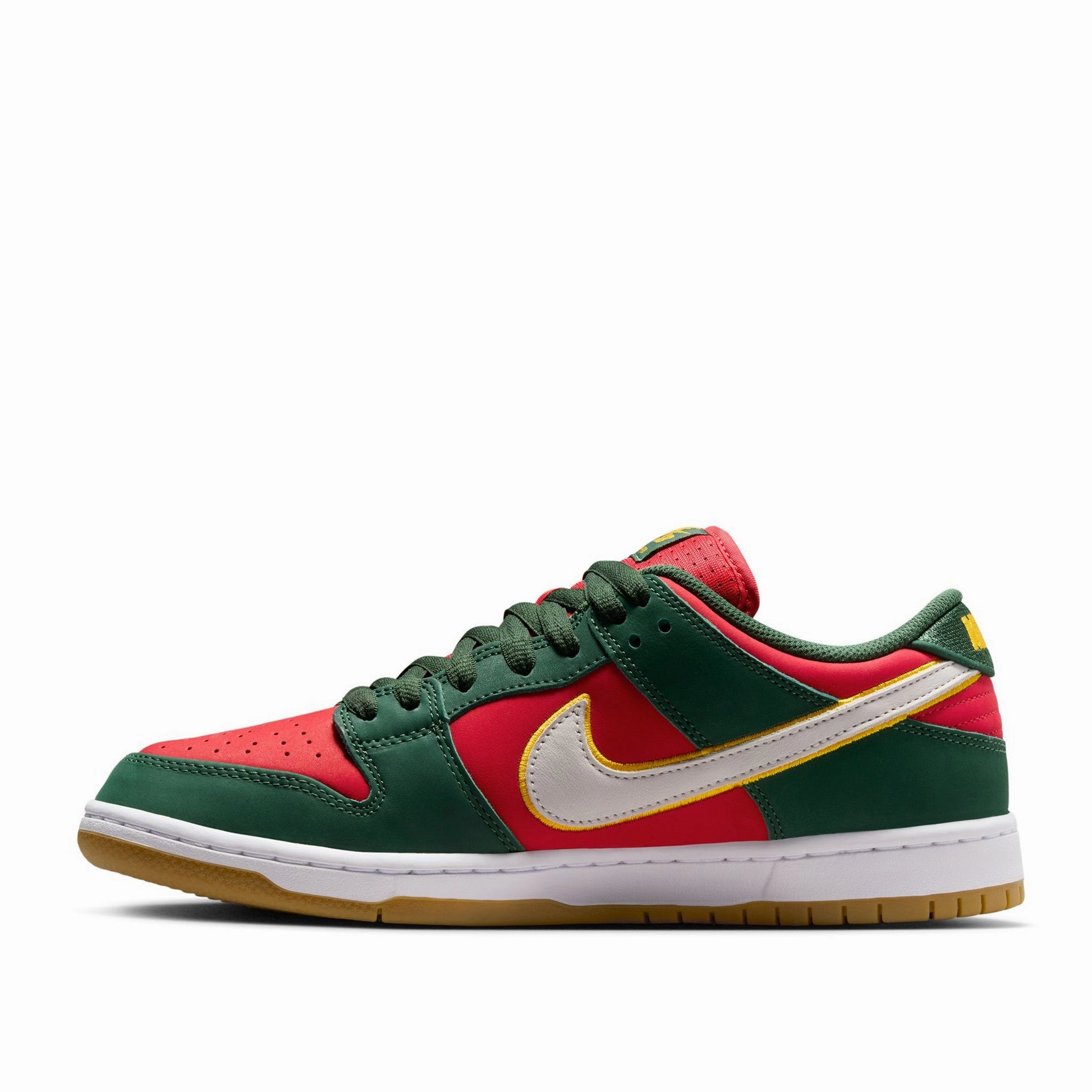 Nike SB Dunk Low Pro Fir/White/University Gold/Fire Red Sale Quick Adjustability Design