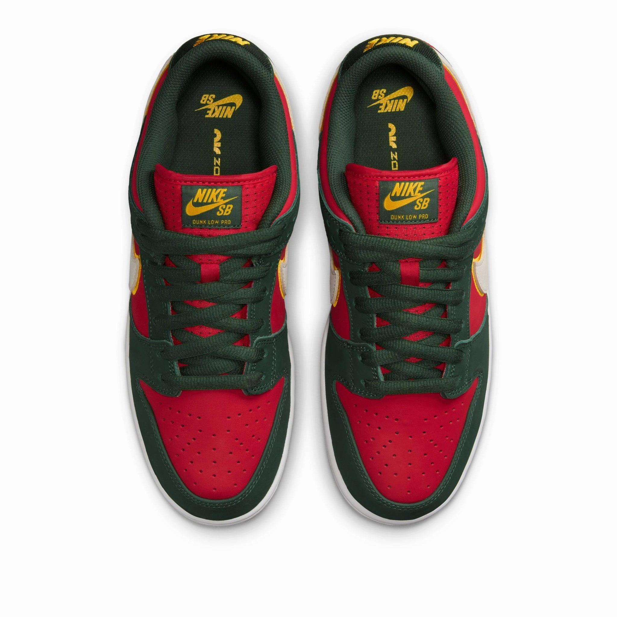 Nike SB Dunk Low Pro Fir/White/University Gold/Fire Red Sale Quick Adjustability Design