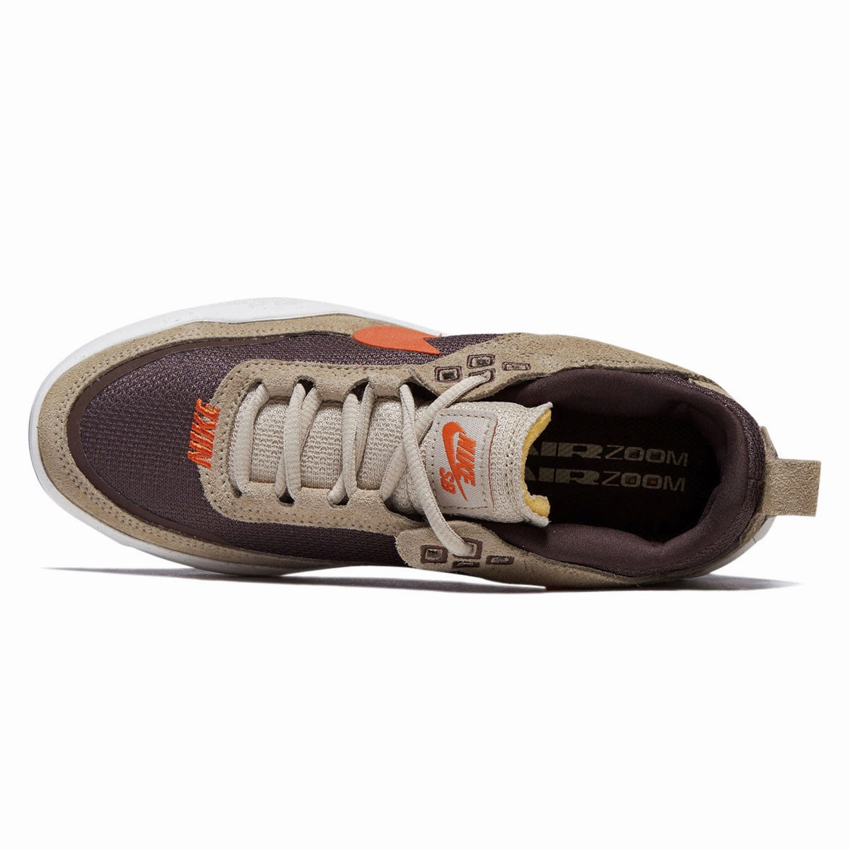 Nike SB Youth Day One Shoes - Desert Khaki/Campfire Orange Stretch Comfort