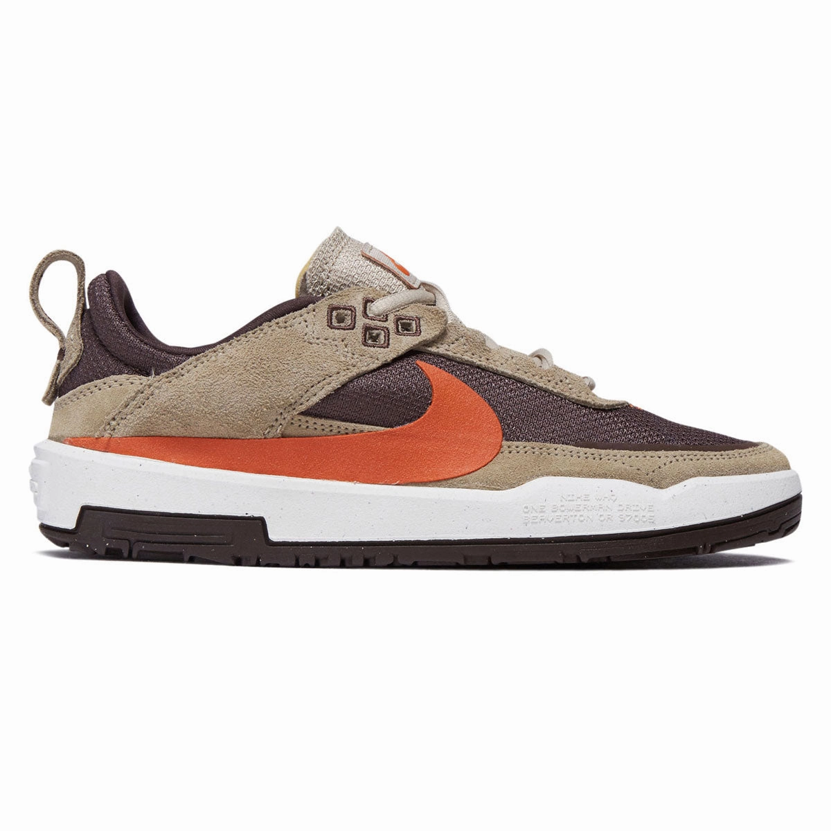 Nike SB Youth Day One Shoes - Desert Khaki/Campfire Orange Grip Flex Fit Non Slip