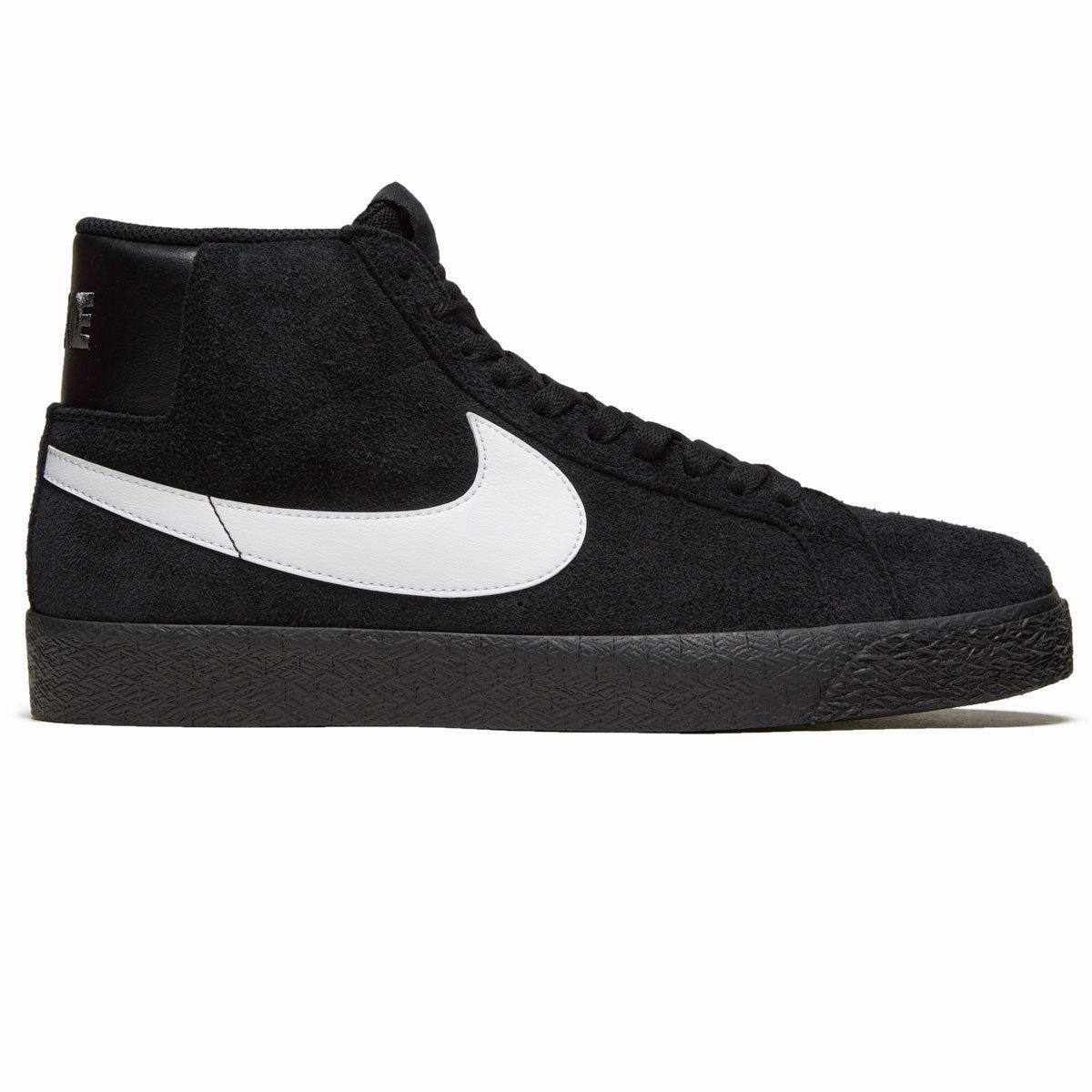 Lateral Support Nike SB Zoom Blazer Mid Shoes - Black/White/Black/Black