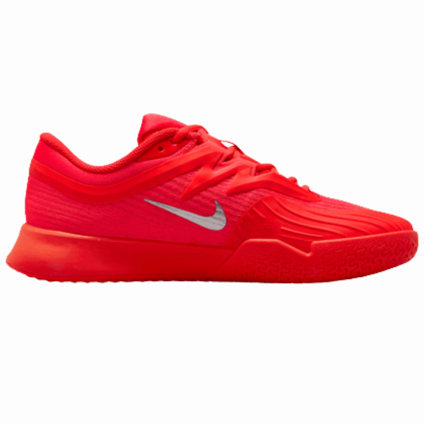 Nike Zoom Vapor Pro 3 Premium Womens Hard Court Tennis Shoes - Bright Crimson/Metallic Silver Full Cushioning