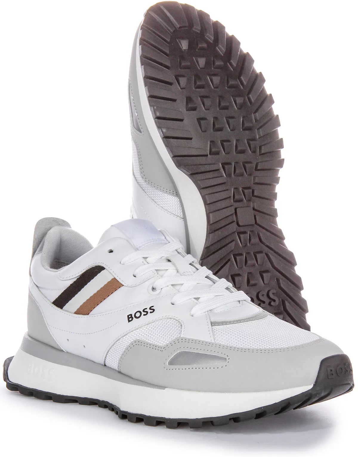 No Mark Boss Jonah Runner Mx N In White Grey For Men