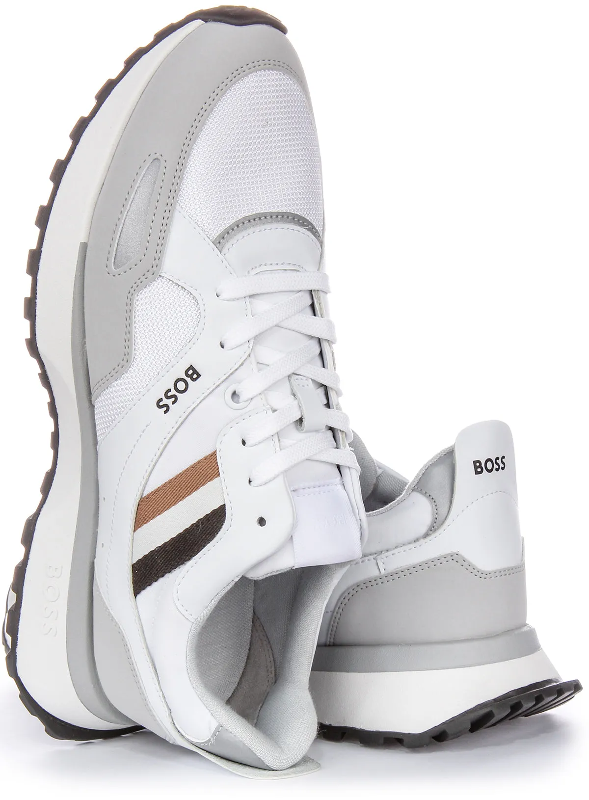 No Mark Boss Jonah Runner Mx N In White Grey For Men