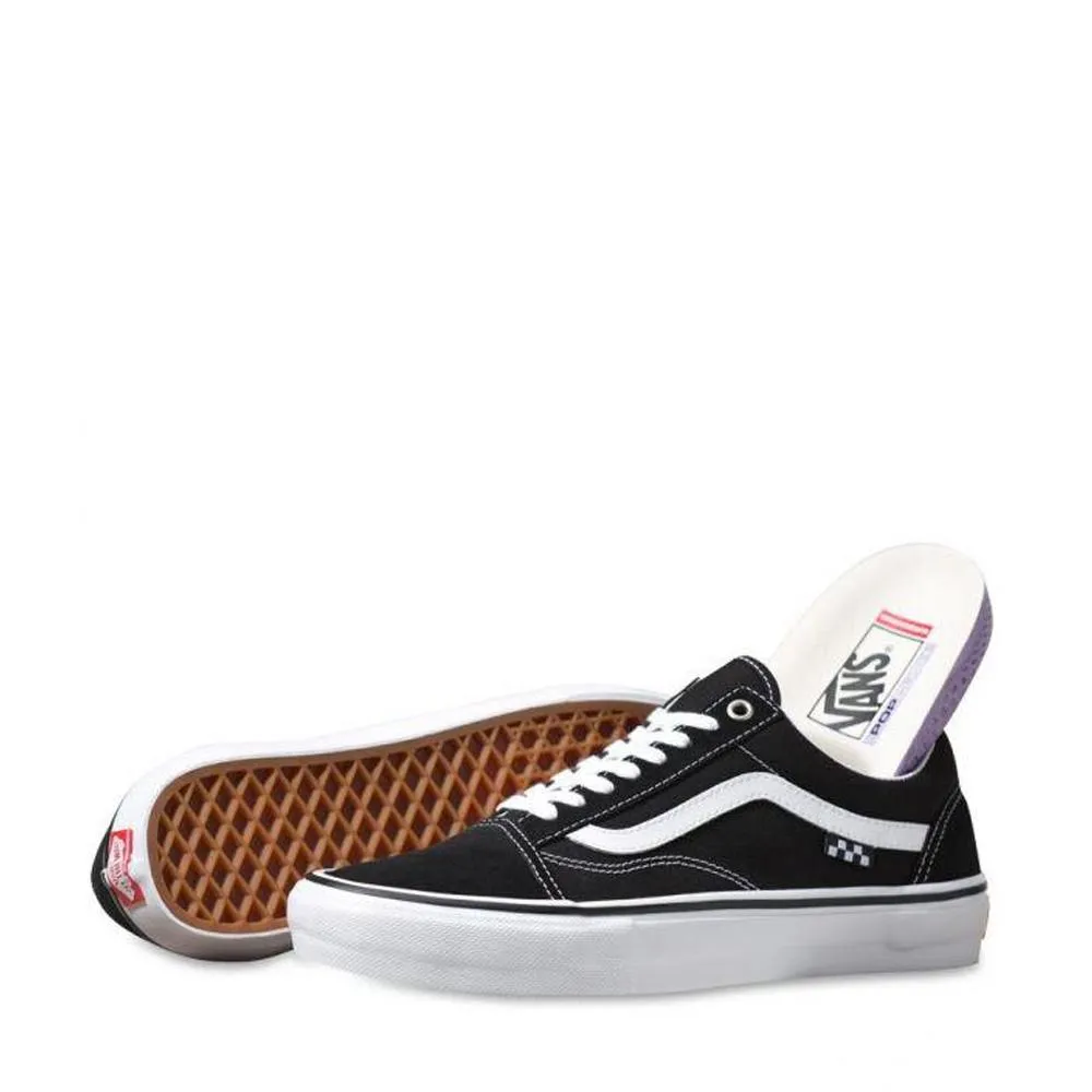 No Tie Closure Vans Skate Old Skool Pro Black/White