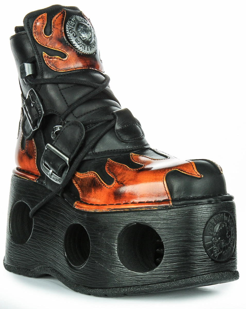 High Support Newrock 288 Neptune In Black Red Flame Platform