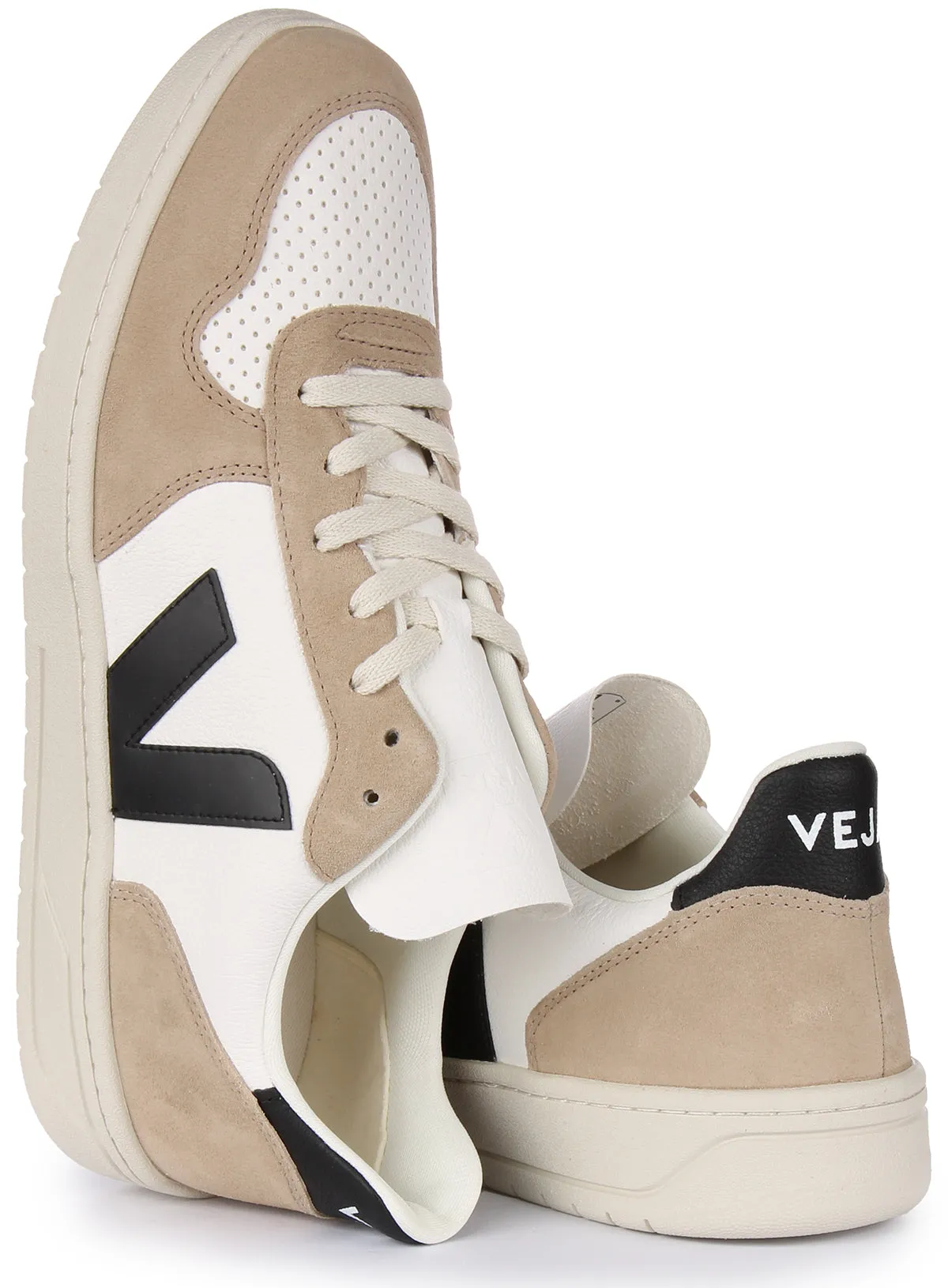 Non Slip Veja V 10 Chromefree In White Grey For Women