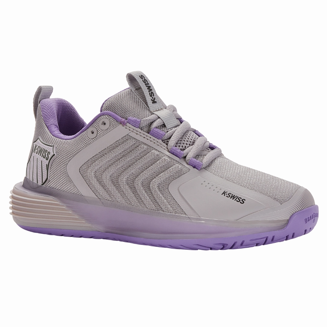 Non - Slip Outsole K Swiss Ultrashot 3 Women Tennis Shoes  - Rain/Purple/Moonless