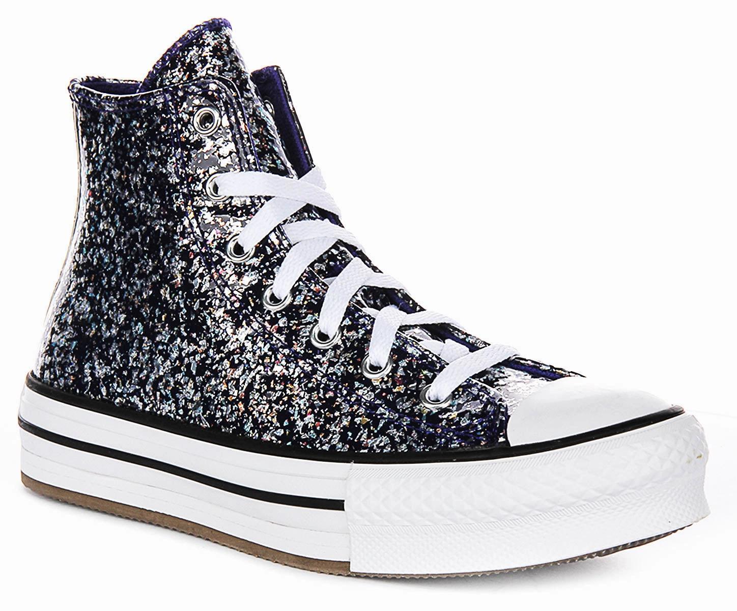 Converse All Star High A10043C In Navy Glitter For Junior lake walk Coach Step