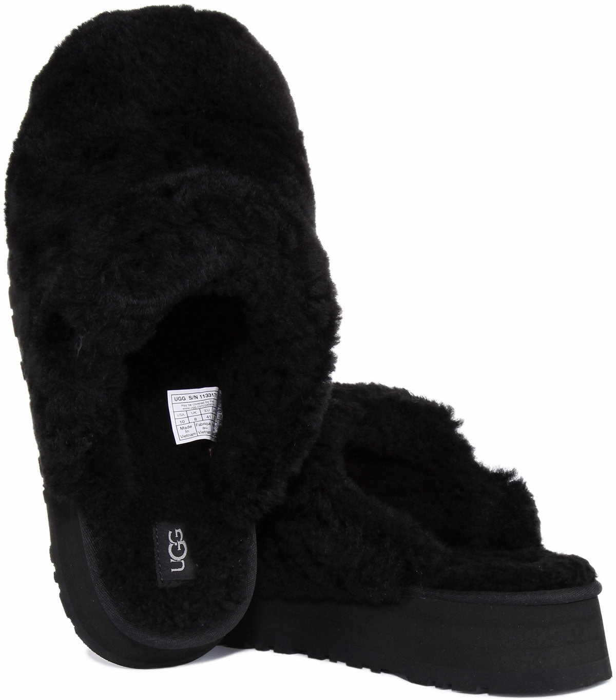 Non-Slip Grip Ugg Australia Maxi Curly Platform In Black For Women