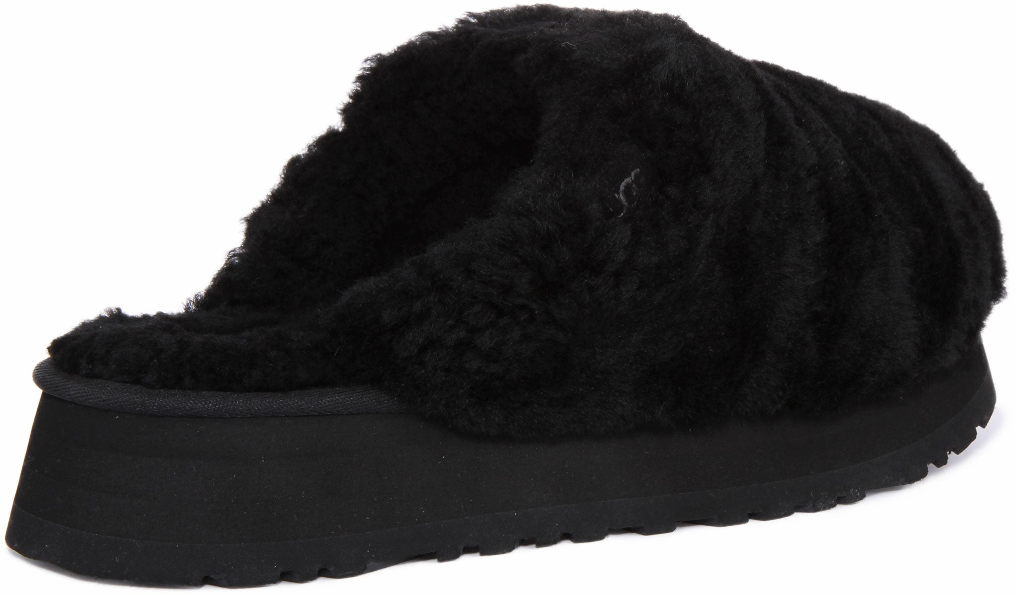 Non-Slip Grip Ugg Australia Maxi Curly Platform In Black For Women