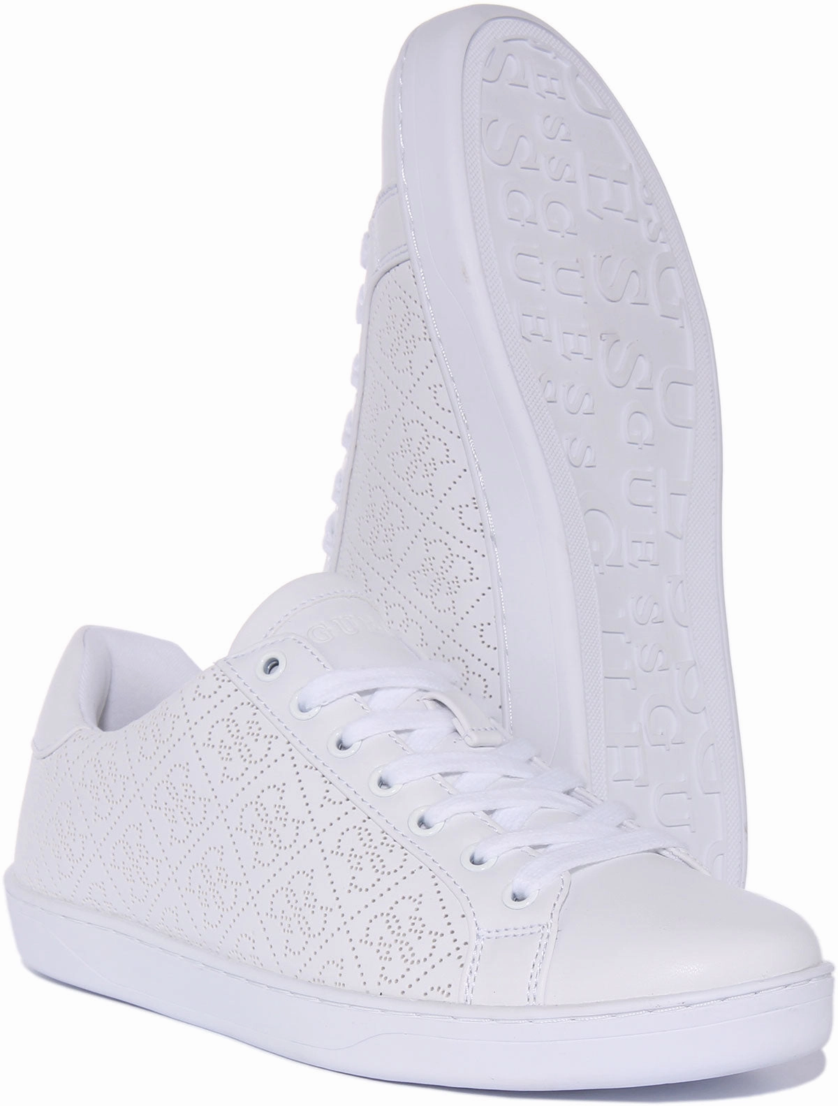 Non Slip Guess Rosalia Trainer In White For Women