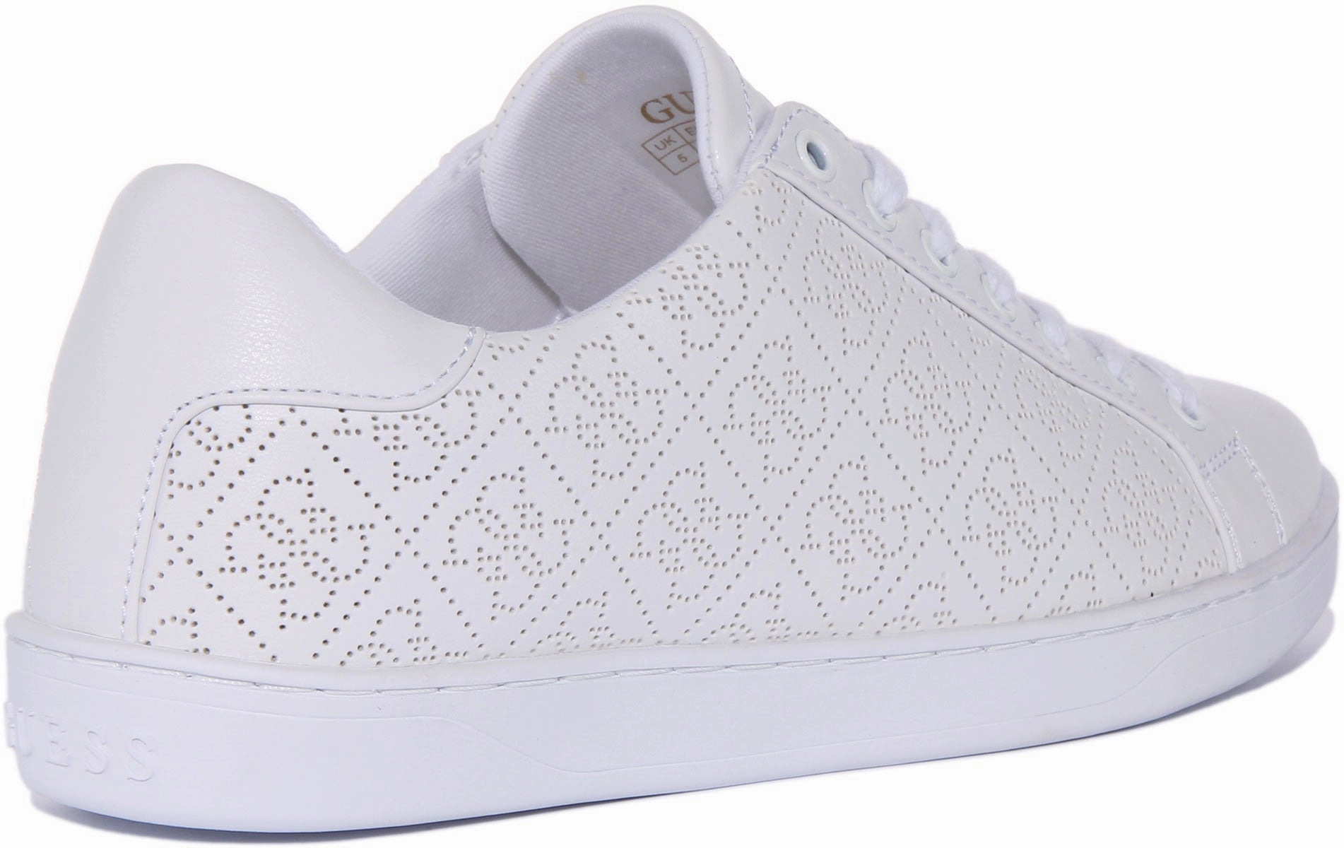 Non Slip Guess Rosalia Trainer In White For Women