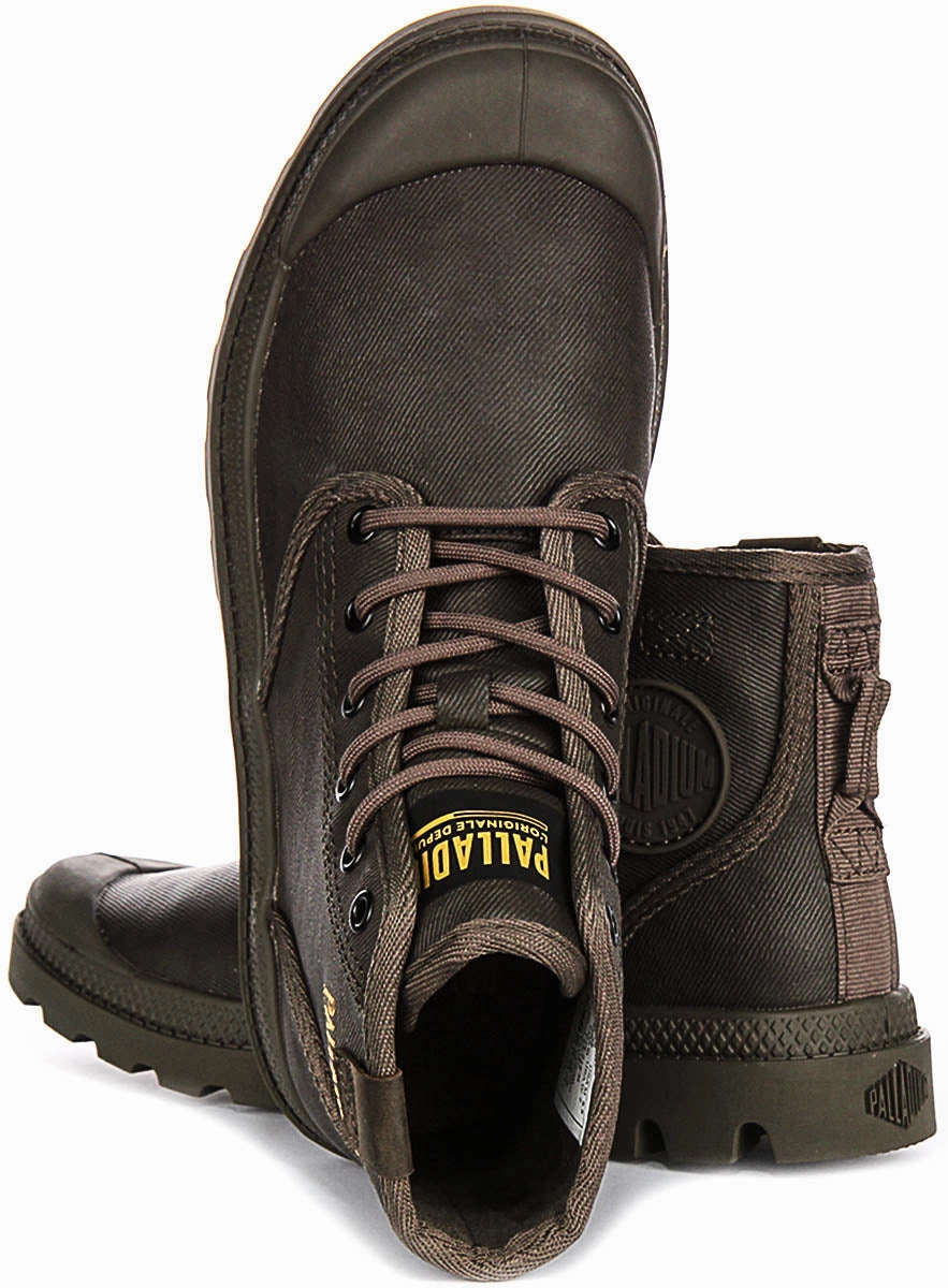 non-slip Palladium Pampa Hi Coated In Brown