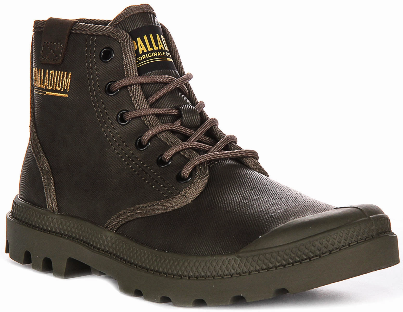 Palladium Pampa Hi Coated In Brown Long Distance Support Strong Footwear