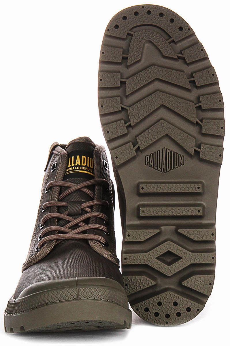 non-slip Palladium Pampa Hi Coated In Brown