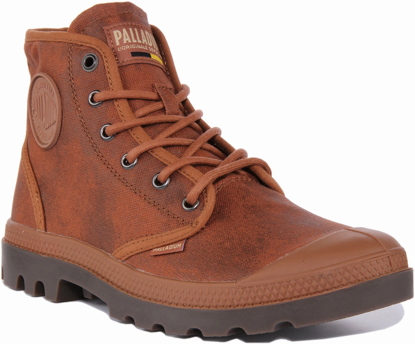 Palladium Pampa Hi Wax In Rust Soft outsole