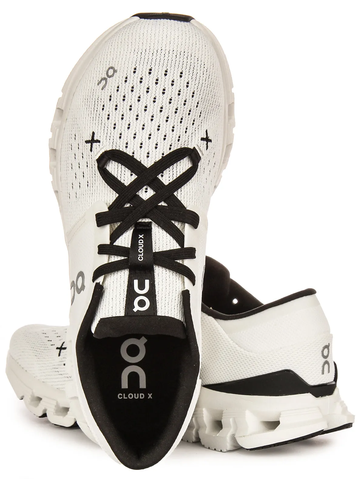On Running Cloud X 4 In White Black For Women Rapid lacing